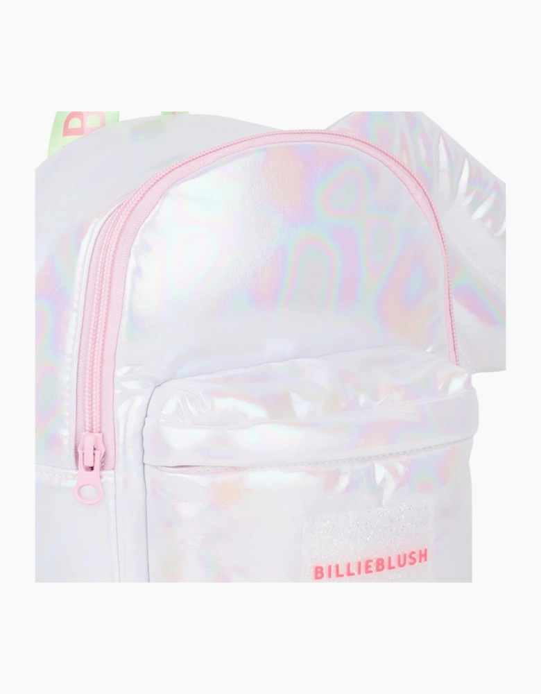 Girls Silver Soft Winged Backpack