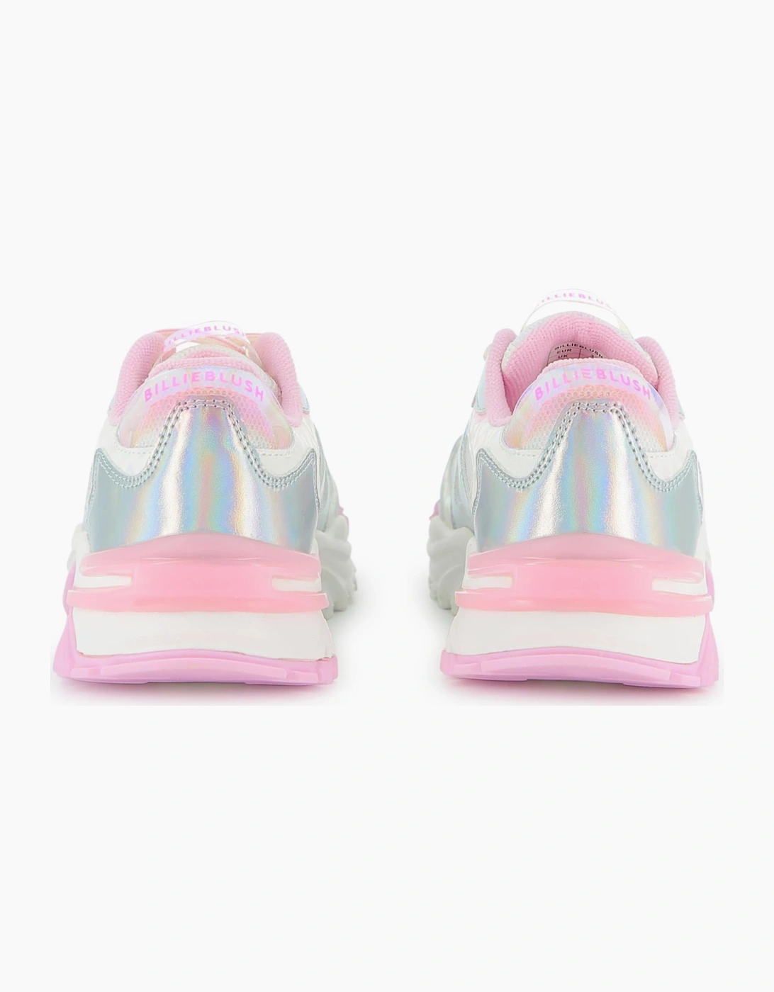 Girls Silver and Pale Pink Sporty Trainers