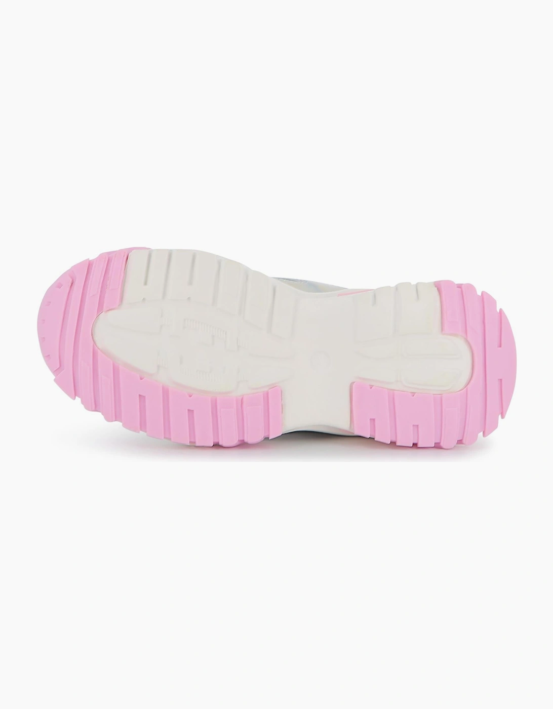 Girls Silver and Pale Pink Sporty Trainers