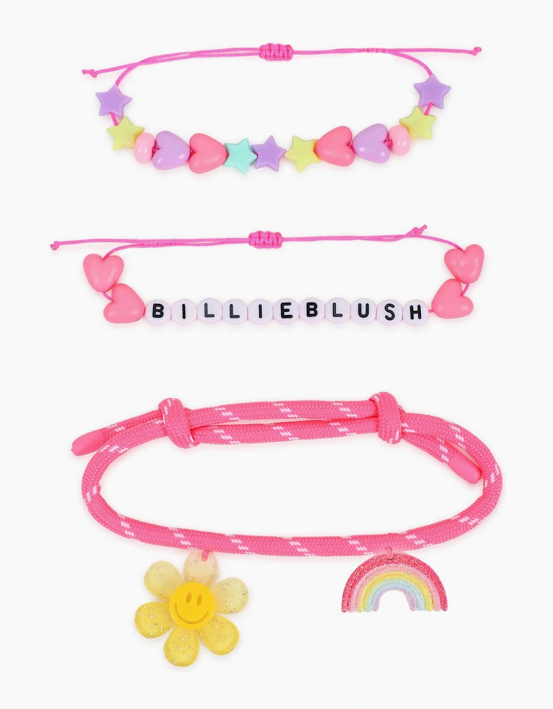 Girls Pink Multicoloured Bracelet Set