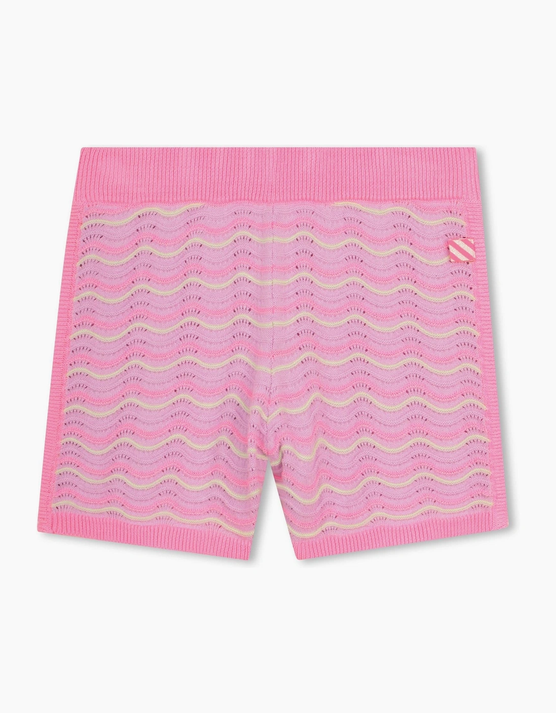 Girls Lilac and Pink Wave Knit Shorts, 5 of 4