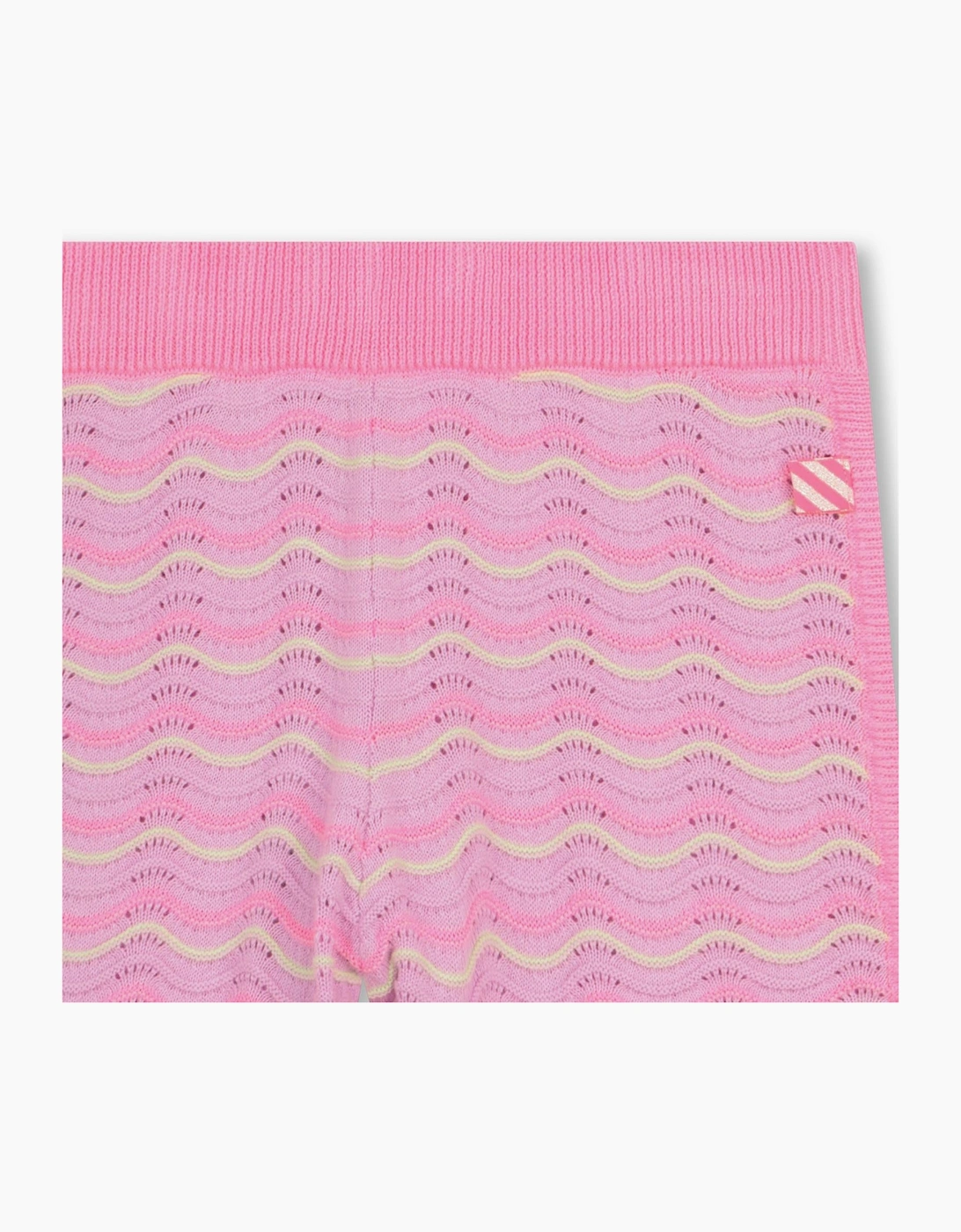 Girls Lilac and Pink Wave Knit Shorts