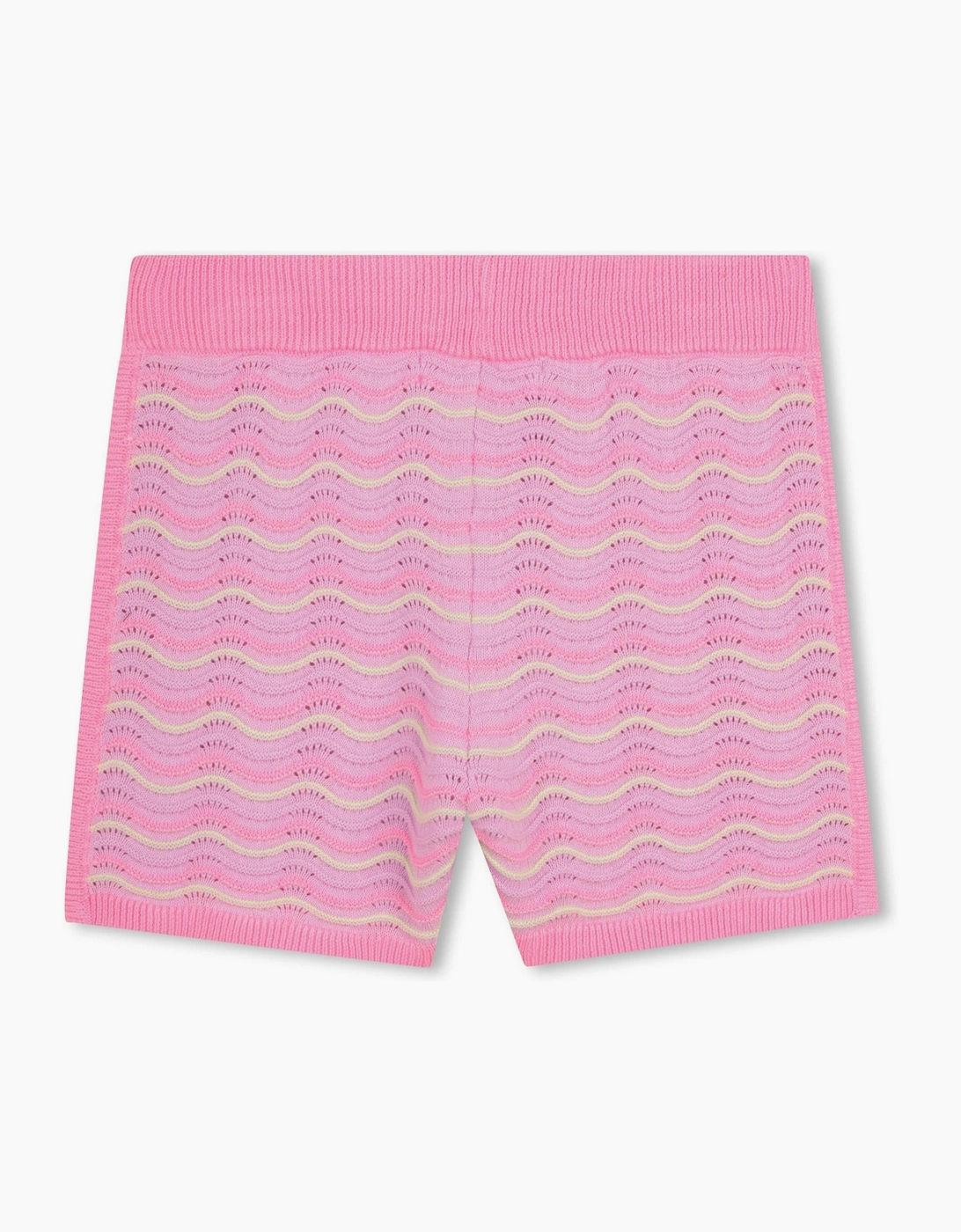 Girls Lilac and Pink Wave Knit Shorts