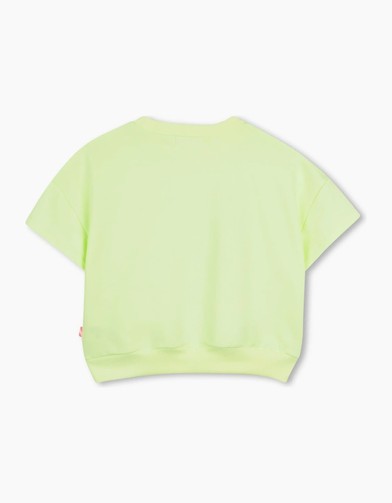 Girls Lime Green Boxy Sequin Sweatshirt