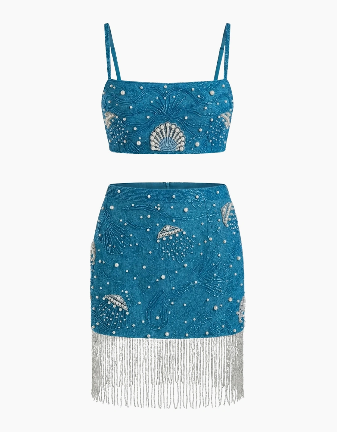 BETTY Hand Beaded Top Blue