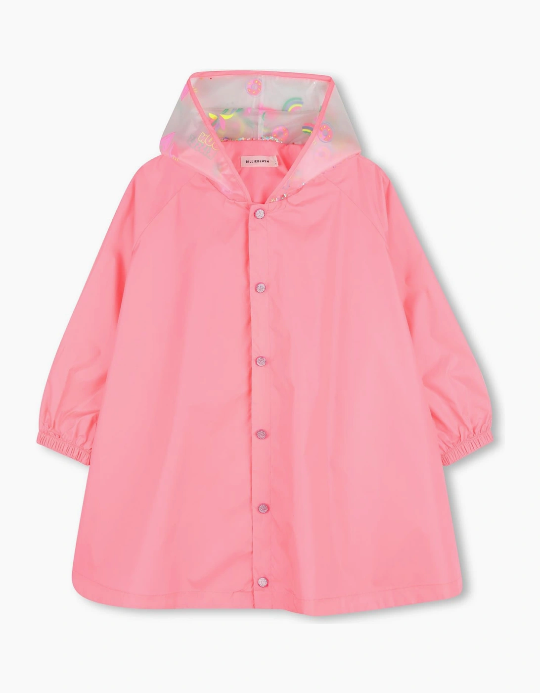 Girls Pink Long Floaty Summer Rain Jacket, 4 of 3