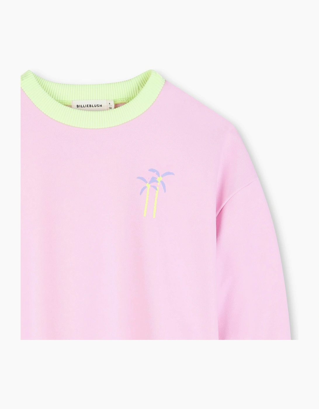 Girls Pale Pink Printed Back Sweatshirt