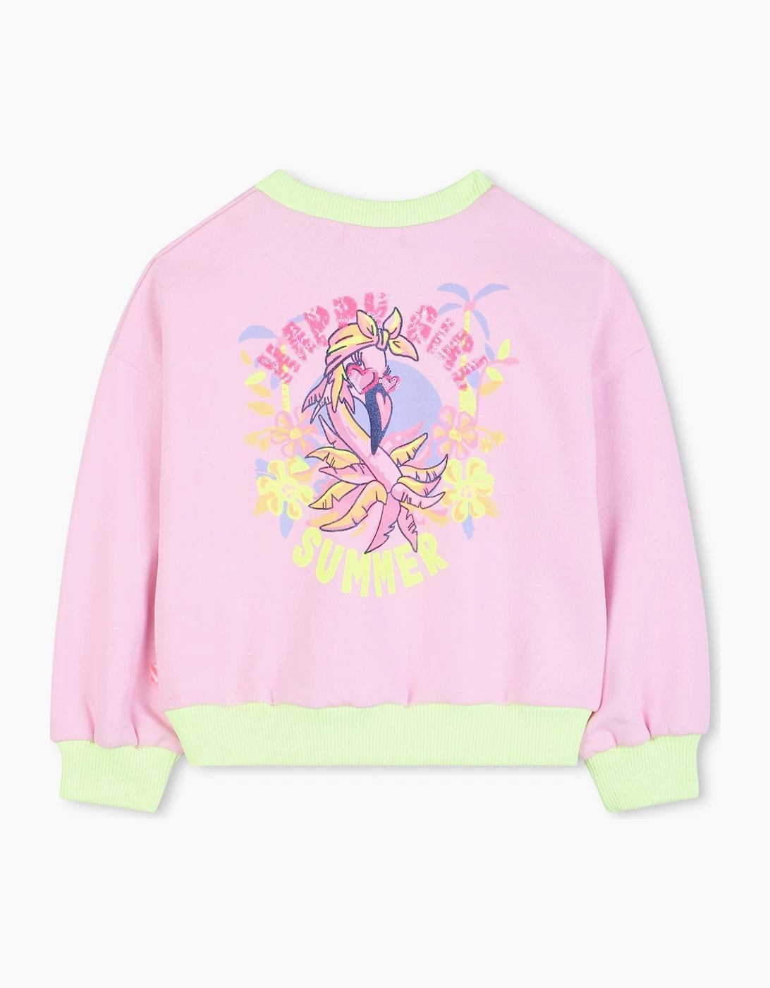 Girls Pale Pink Printed Back Sweatshirt
