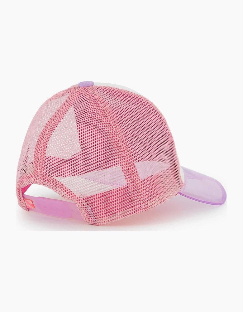 Girls Lilac Multicoloured Heart Cap
