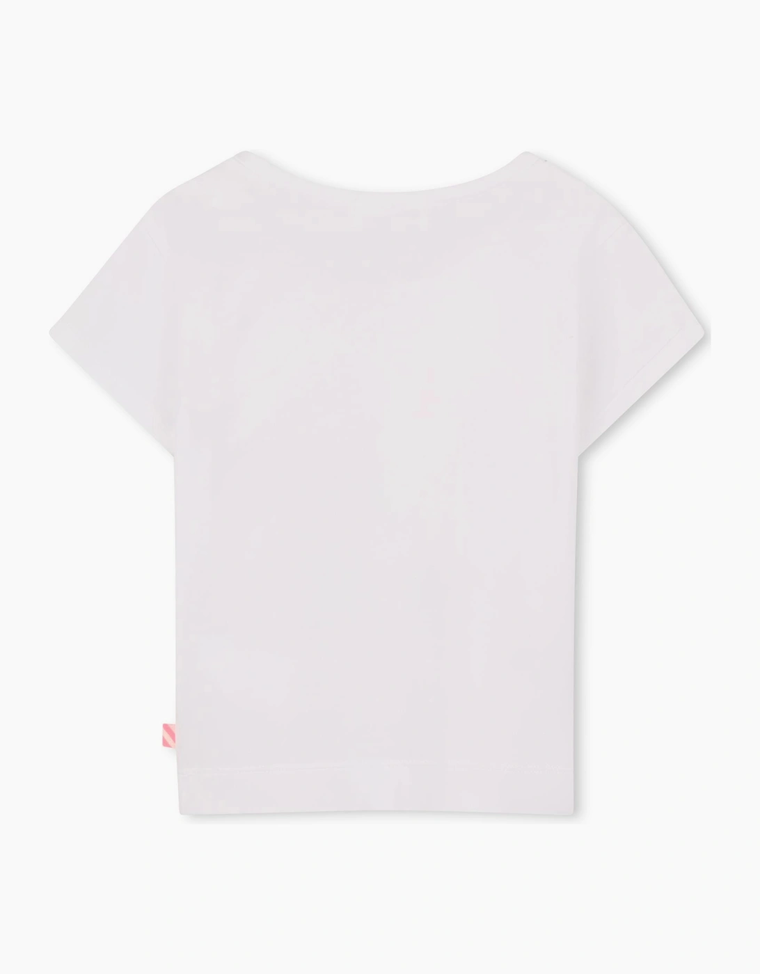 Girls White Multicoloured Heart Top