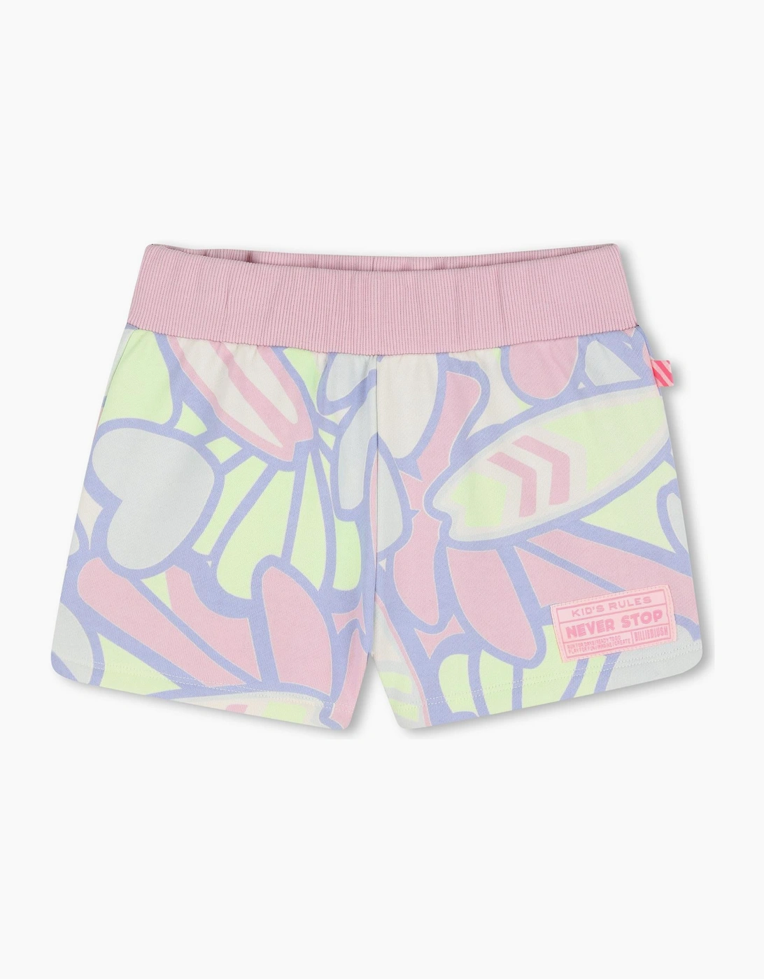 Girls Lilac All Over Print Sweat Shorts, 5 of 4