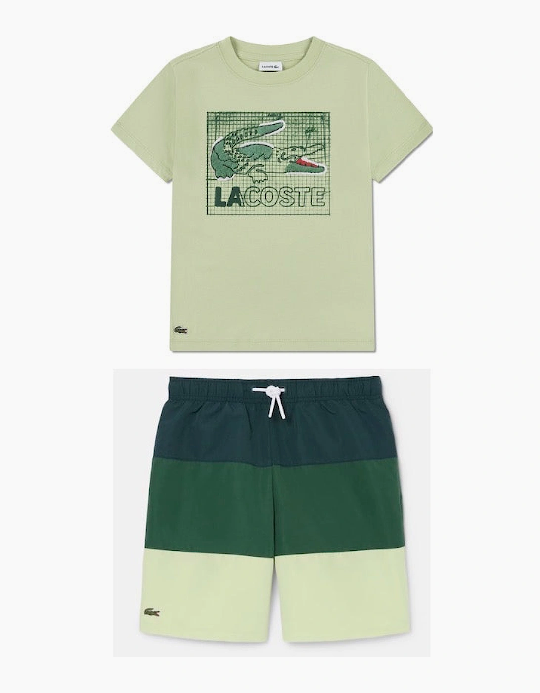 BOYS GREEN T SHIRT & SWIM SHORTS SET.847583, 2 of 1