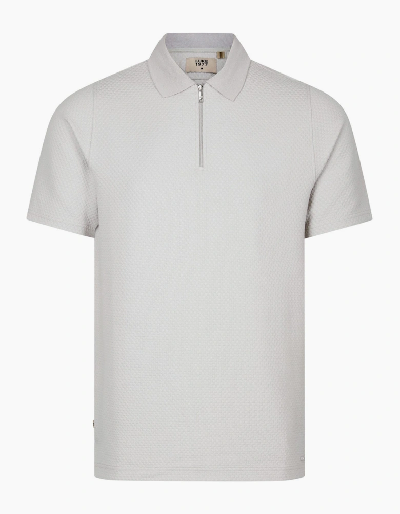 LUKE1977 Gilbraltar Zip Polo Shirt - Ice Grey