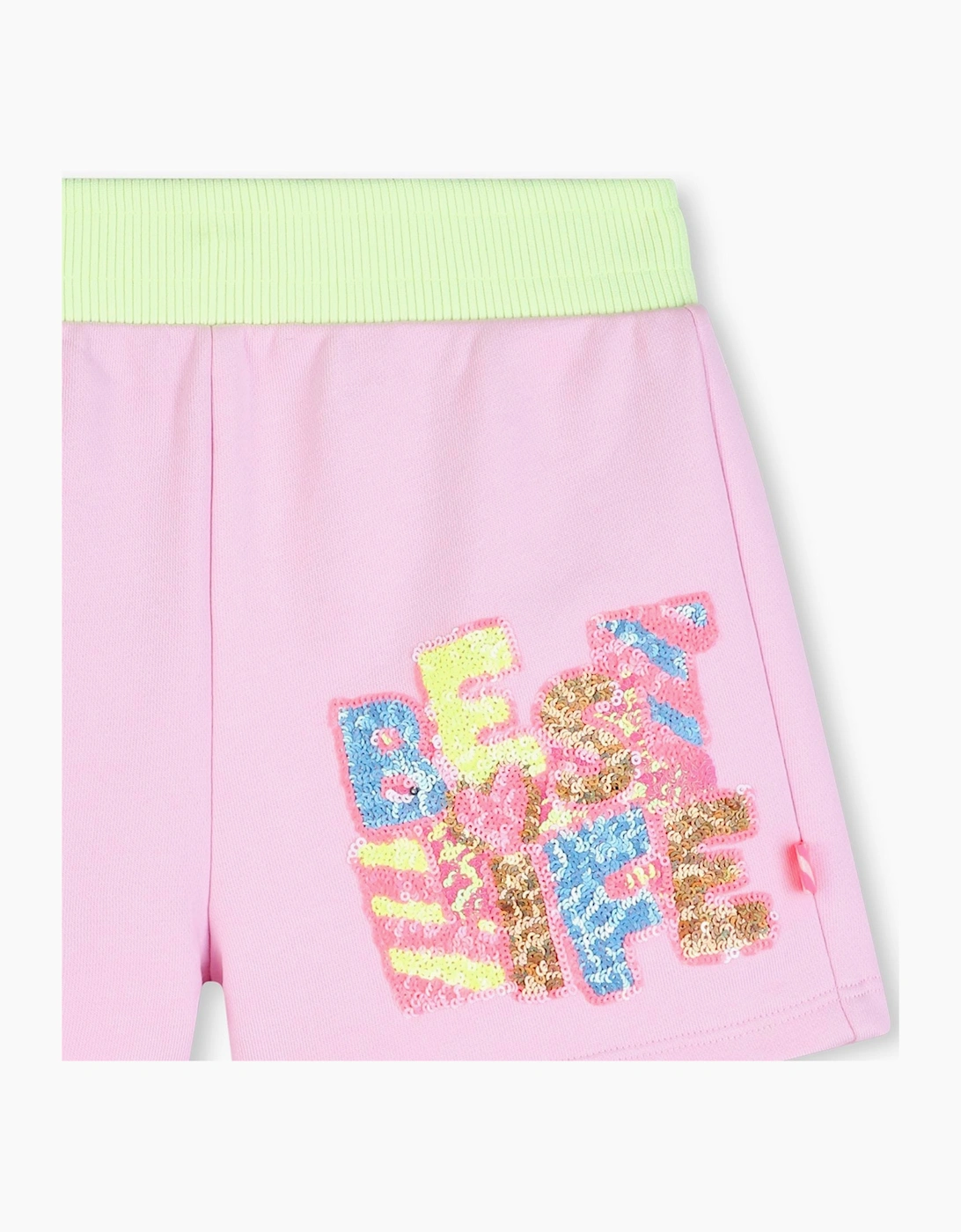 Girls Pale Pink Sequin Sweat Shorts