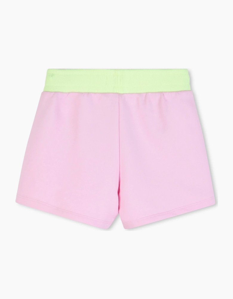 Girls Pale Pink Sequin Sweat Shorts
