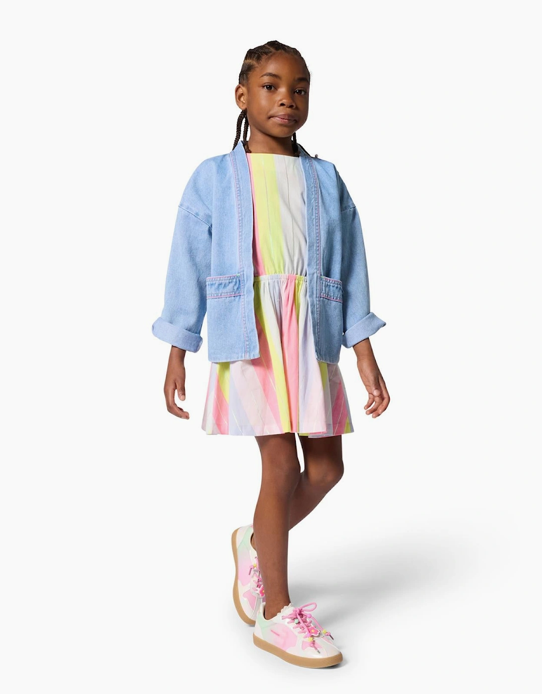 Girls Pastel Multicoloured Court Trainers