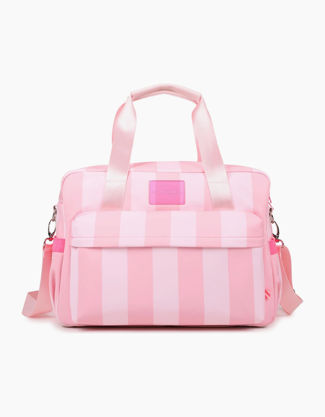 Girls Pale Pink Striped Weekender Bag, 5 of 4