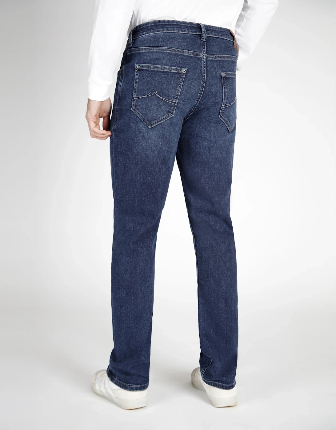 Mirage Tapered Stretch Denim Jean - Mid Blue