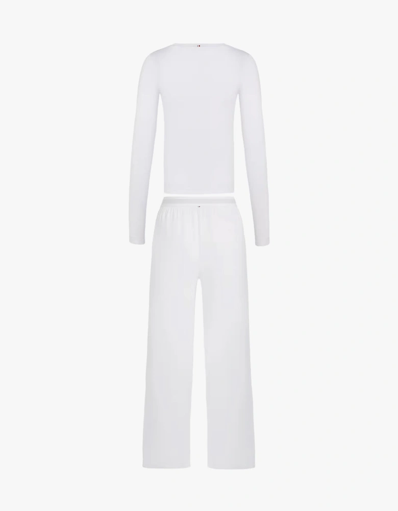 Tommy Hilfiger GIFT LS TEE PANTS SE Womens Pyjama Set Ecru