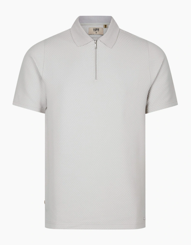 LUKE1977 Gilbraltar Zip Polo Shirt - Ice Grey
