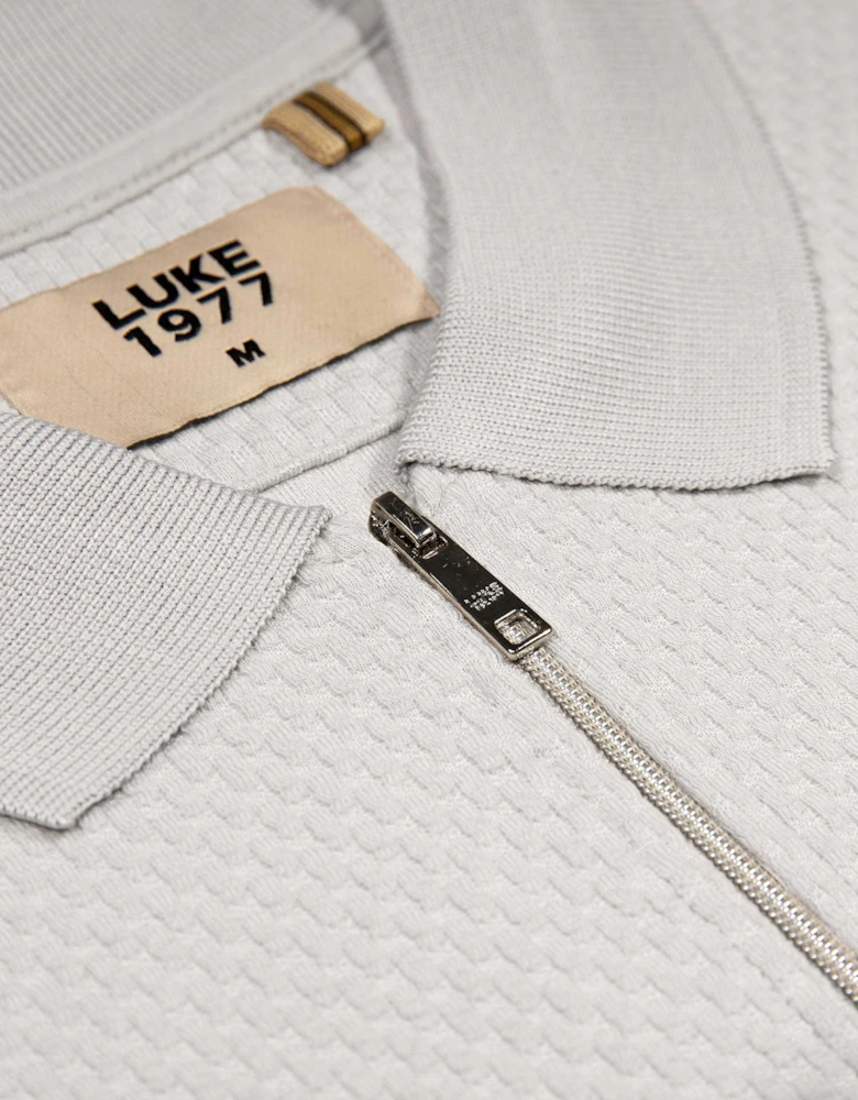 LUKE1977 Gilbraltar Zip Polo Shirt - Ice Grey