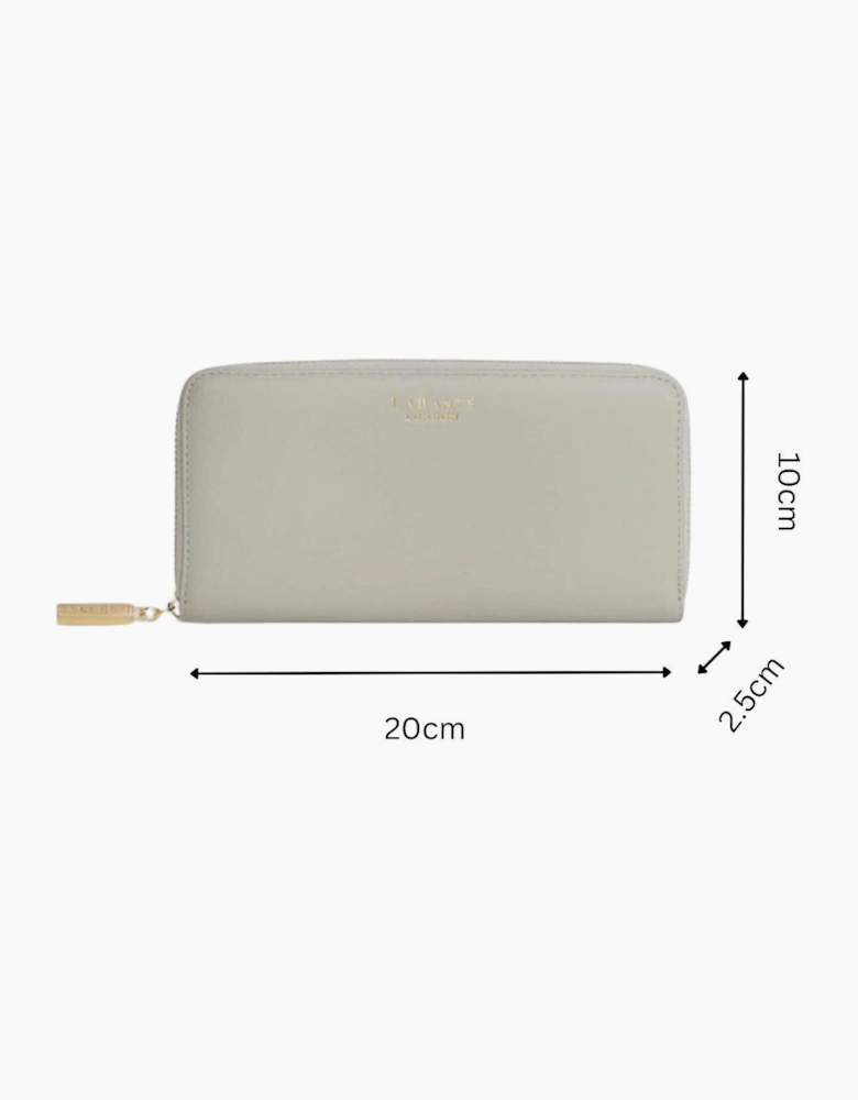 Serene Grey Vegan Zip Around Wallet