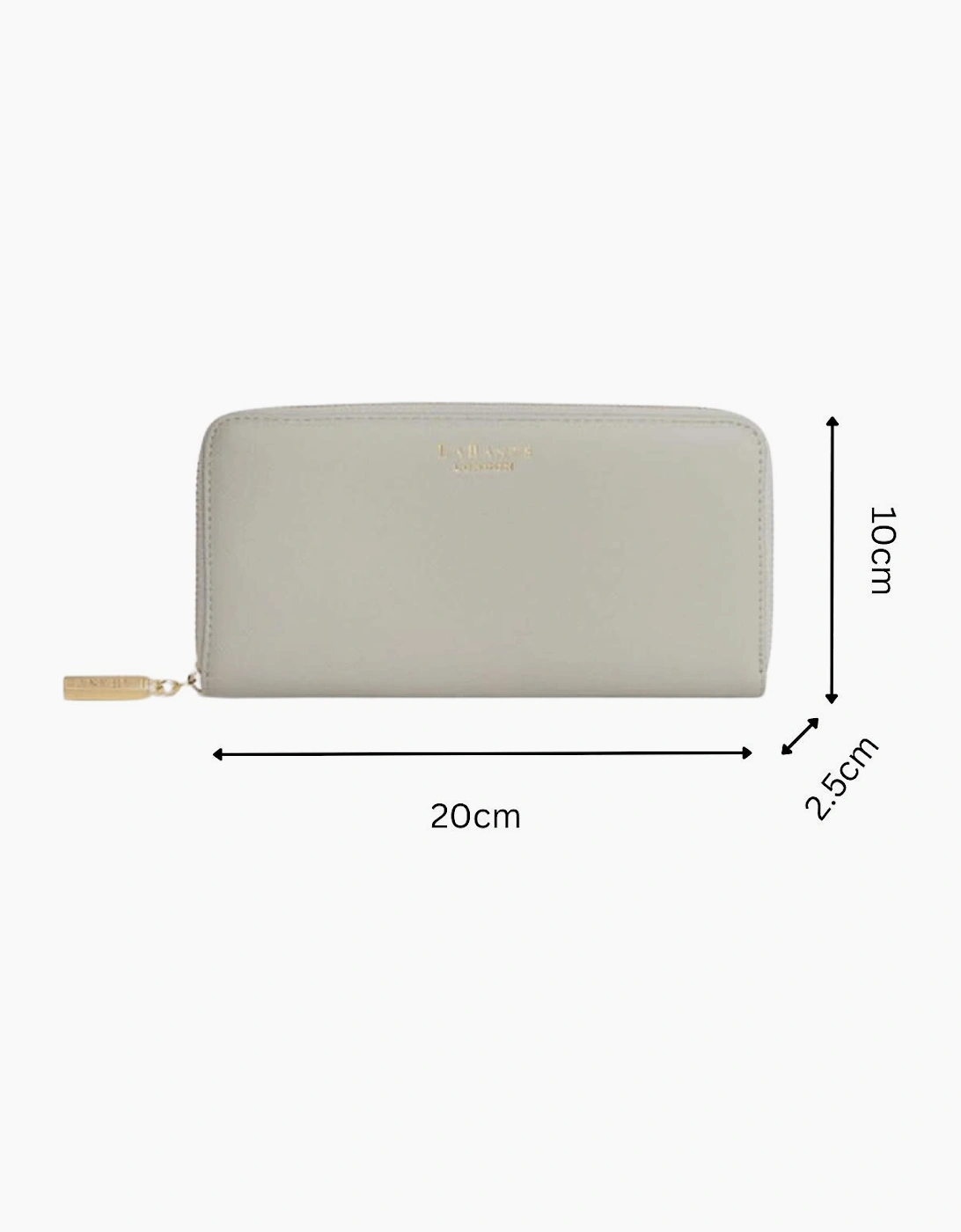 Serene Grey Vegan Zip Around Wallet