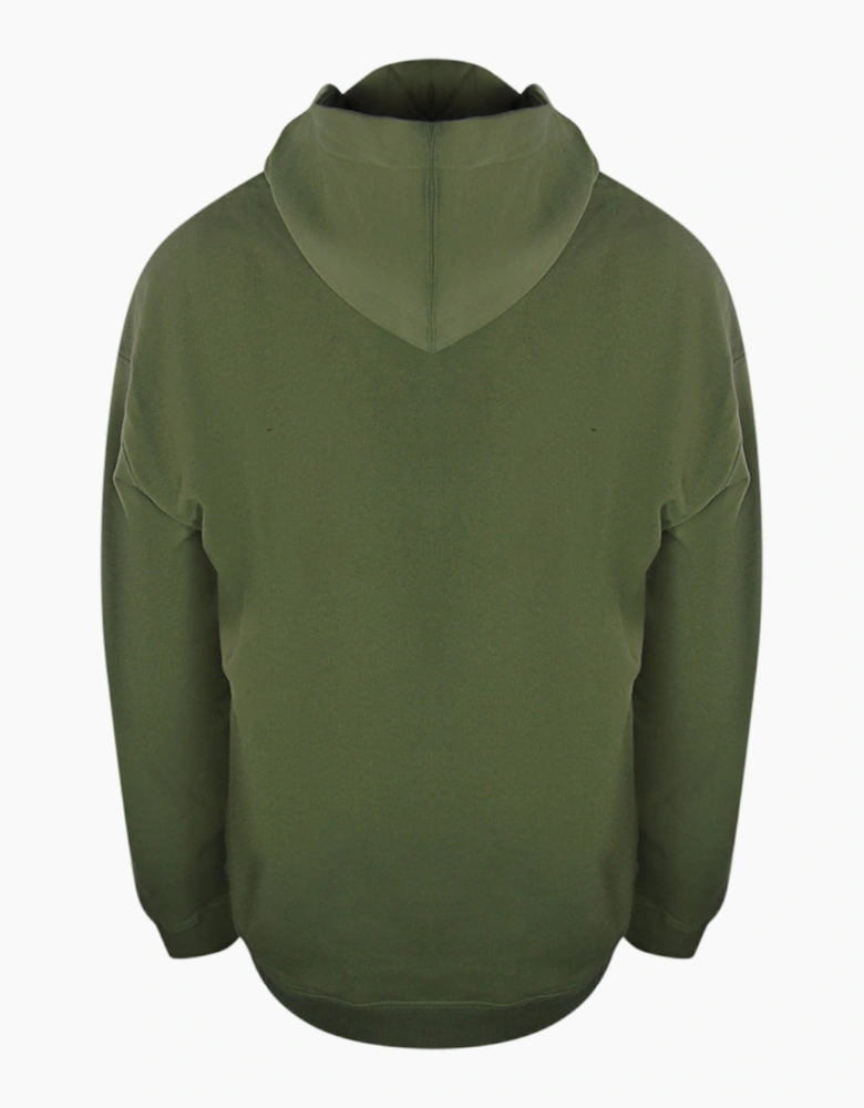 Bold Embroidered Multicolour Logo Green Hoodie