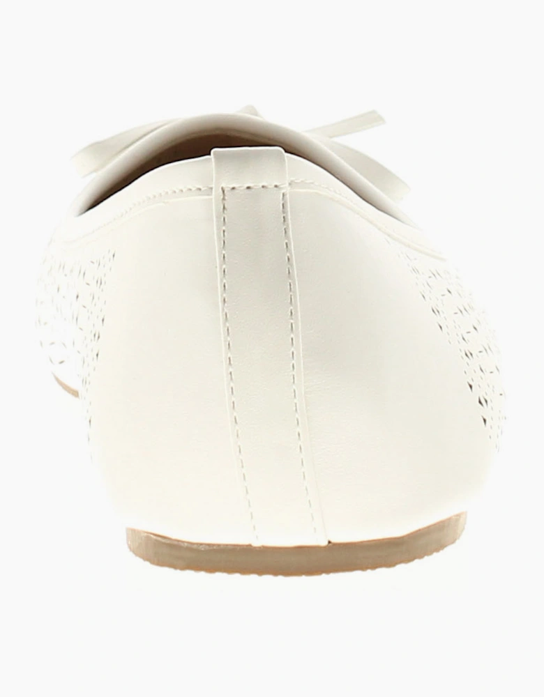 Womens Ballerina Shoes Oulton Slip On white UK Size