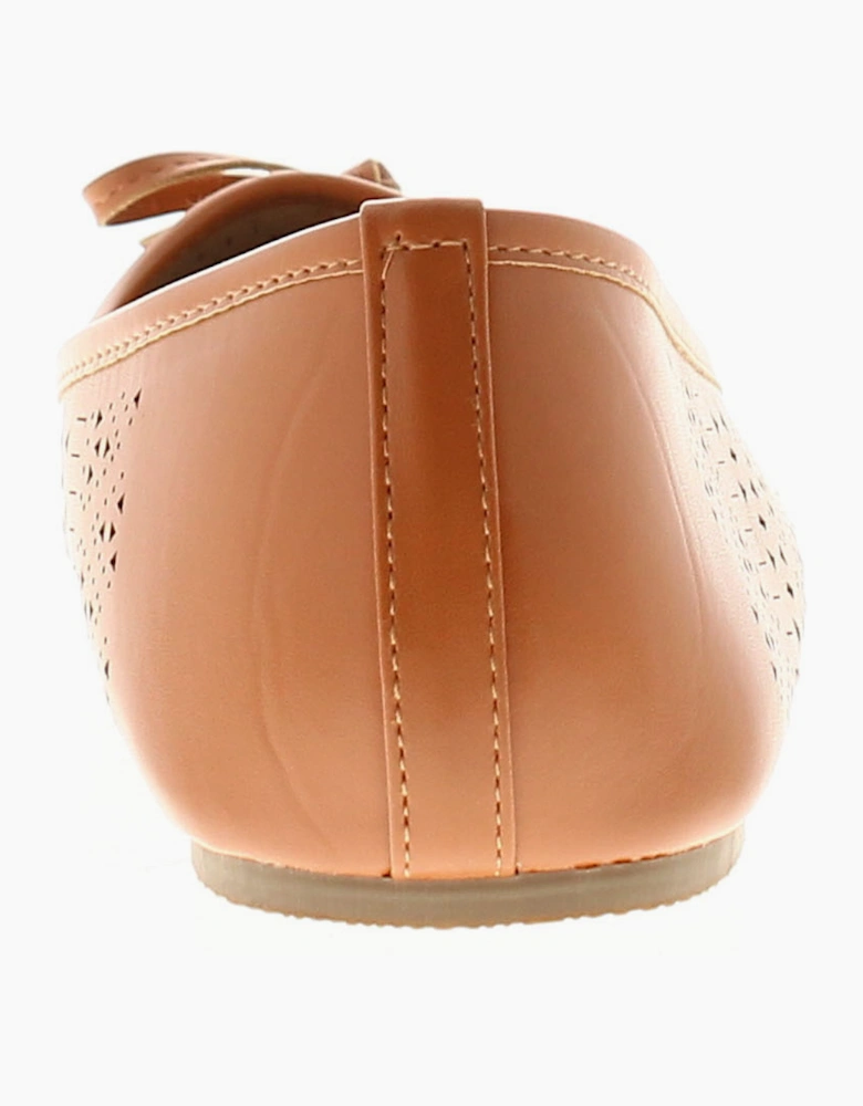 Womens Ballerina Shoes Oulton Slip On tan UK Size
