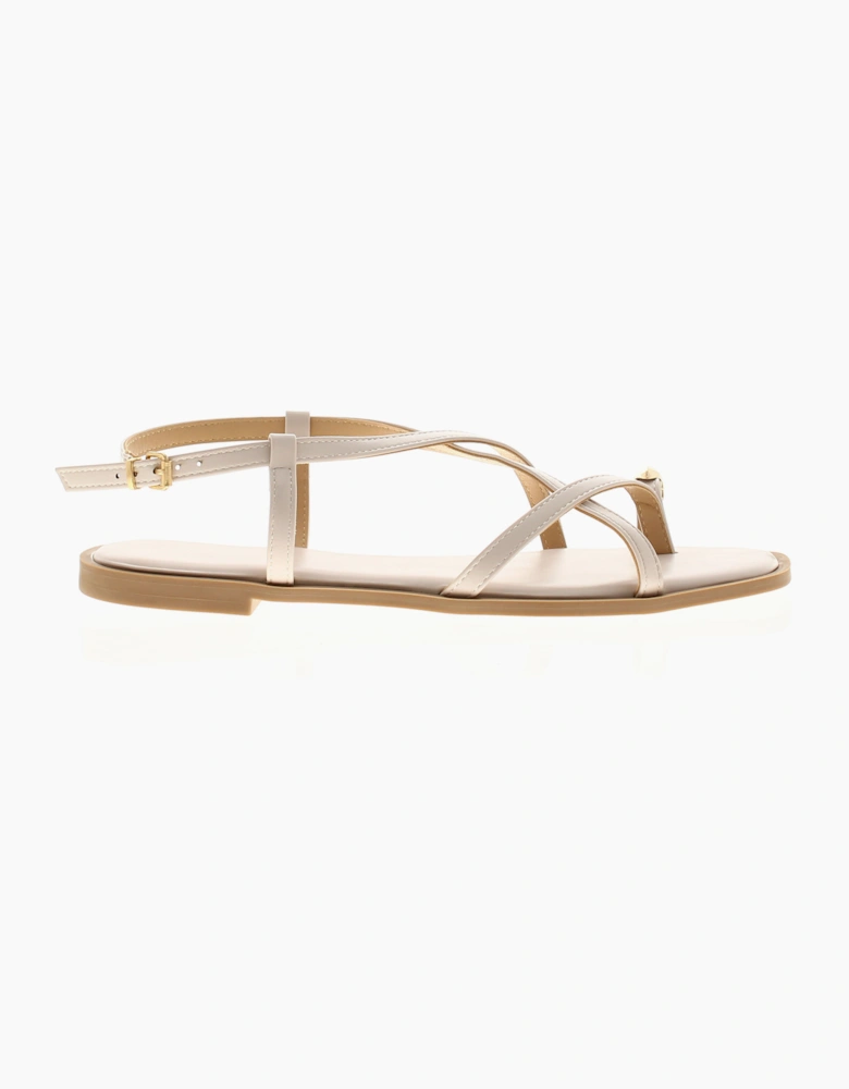 Womens Strappy Sandals Talia Buckle beige UK Size