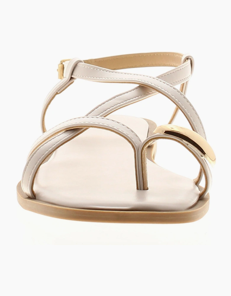 Womens Strappy Sandals Talia Buckle beige UK Size