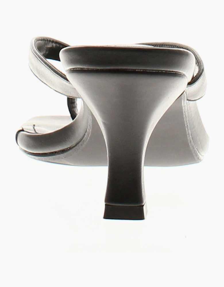 Womens Heeled Sandals Thong Toe Post Kitten Slip On black UK Size