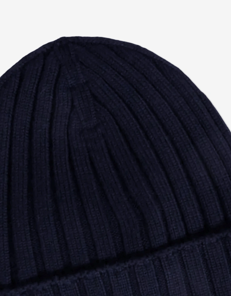 Moncler Enfant Baby Wool Beanie Hat in Navy
