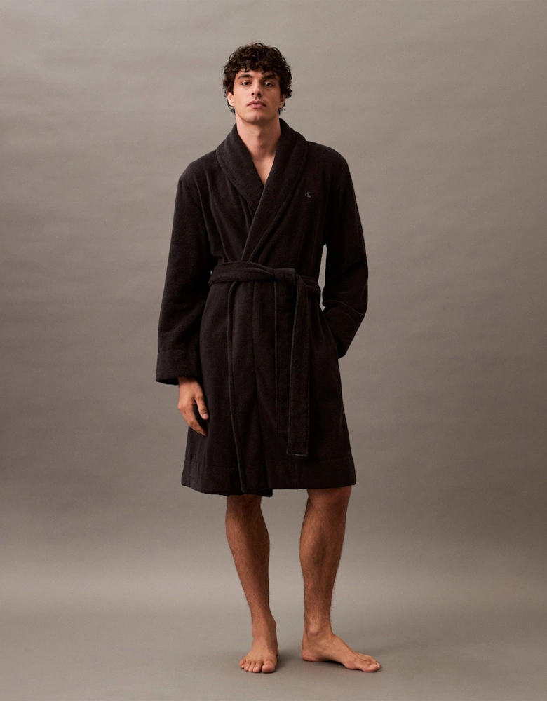 Calvin Klein COMFORT FRENCH TERRY Mens Bathrobes Black