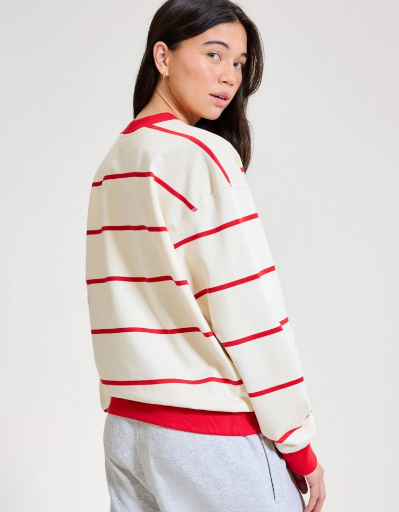 Taggia Sweatshirt - Off White/Red