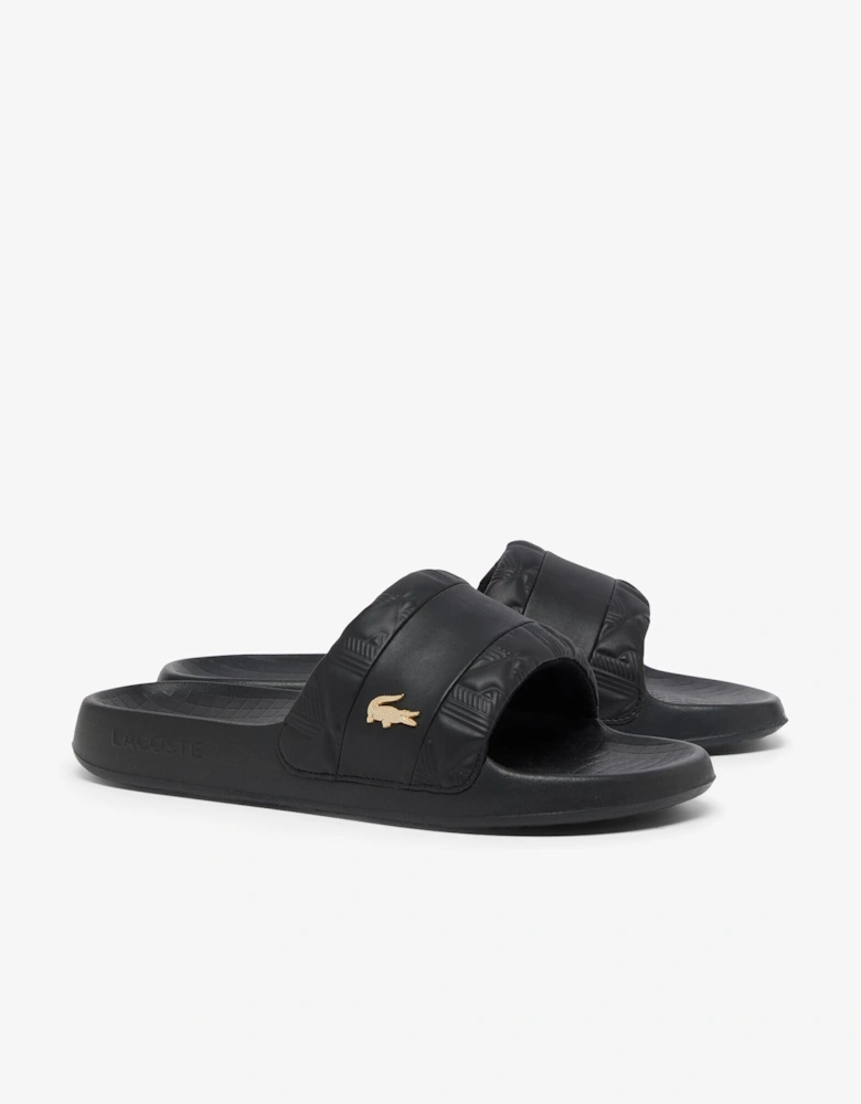 Serve Hybrid Monogram Slides - Black/Gold 1V7