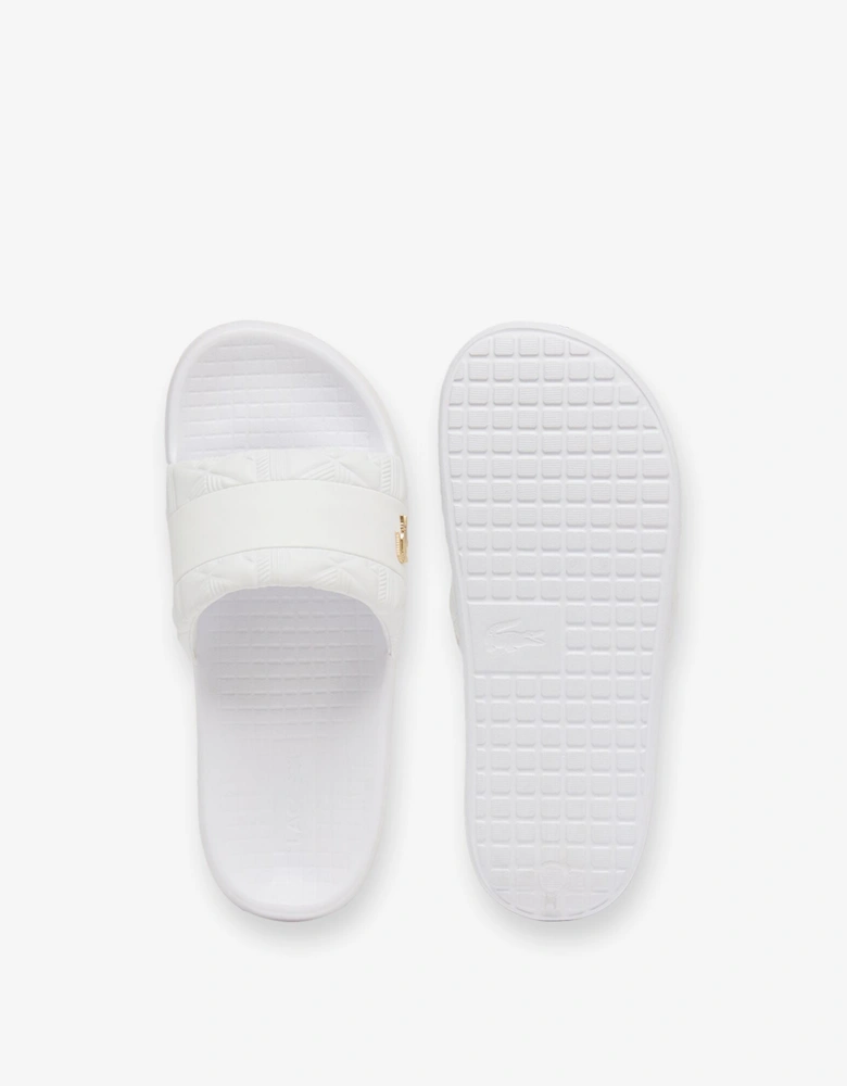 Serve Hybrid Monogram Slides - White/White 21G
