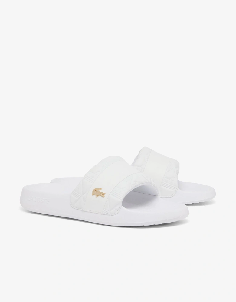 Serve Hybrid Monogram Slides - White/White 21G