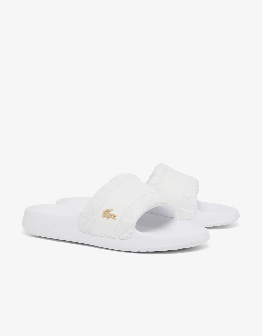 Serve Hybrid Monogram Slides - White/White 21G, 9 of 8