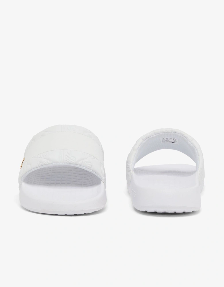 Serve Hybrid Monogram Slides - White/White 21G