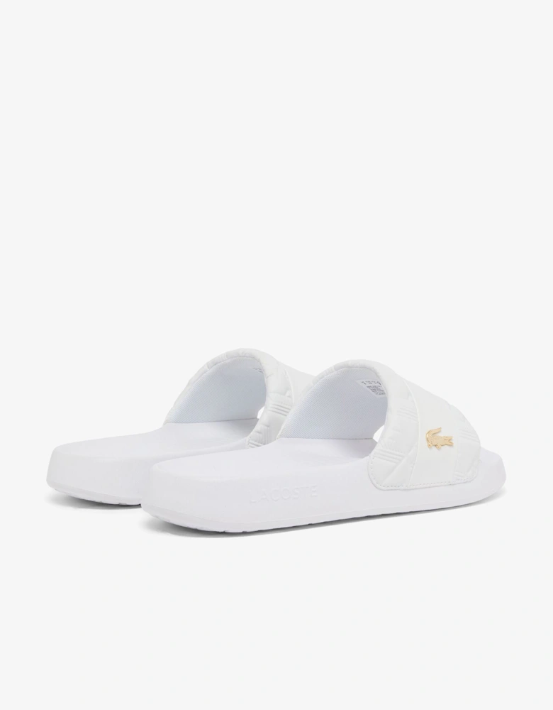 Serve Hybrid Monogram Slides - White/White 21G