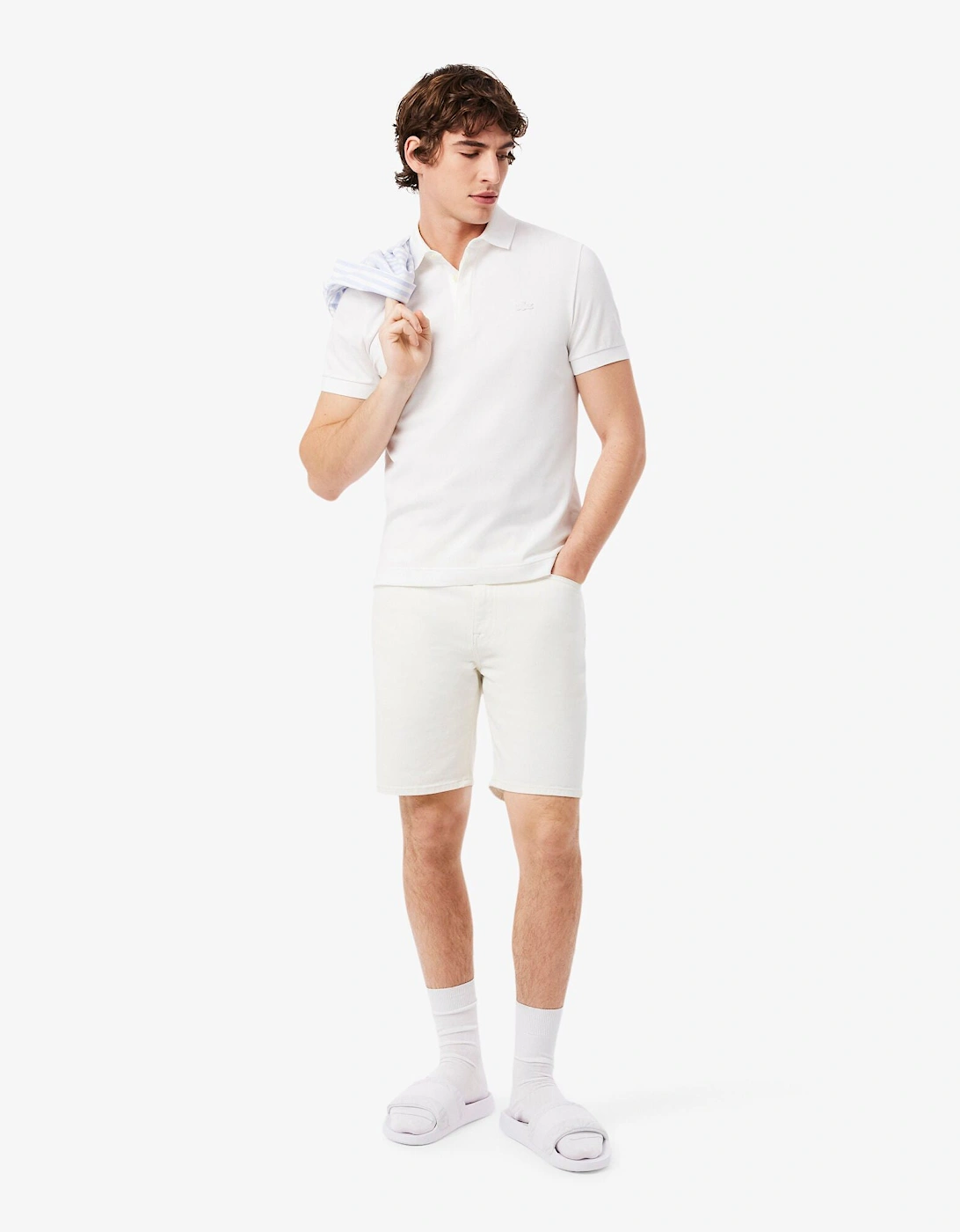 Serve Hybrid Monogram Slides - White/White 21G