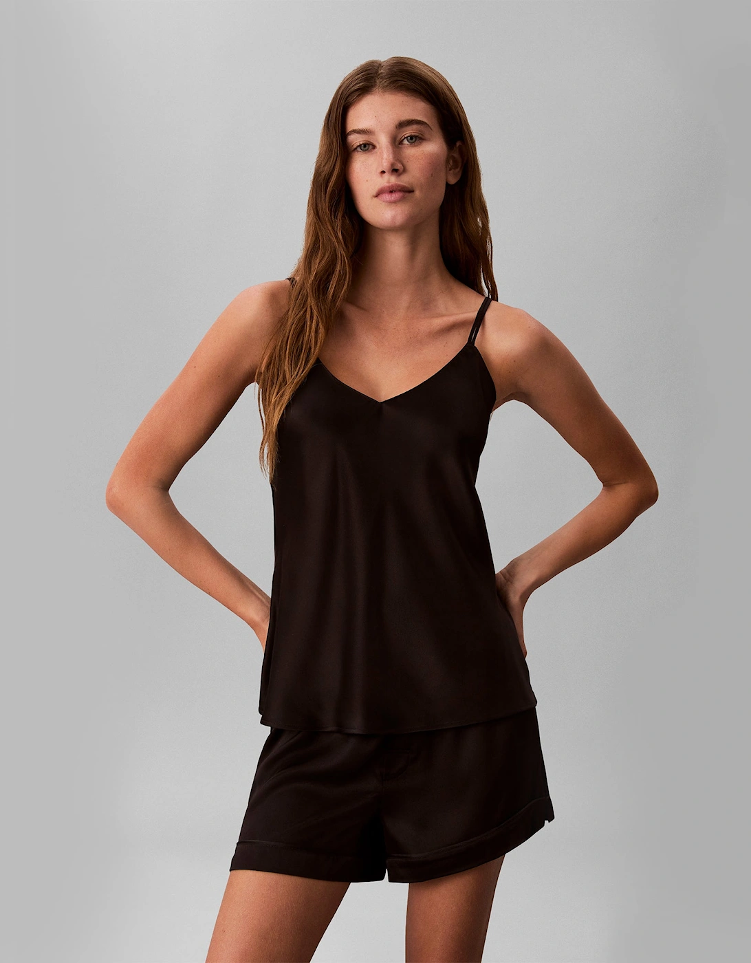 Calvin Klein SATIN CAMI Womens Pyjama Top Black