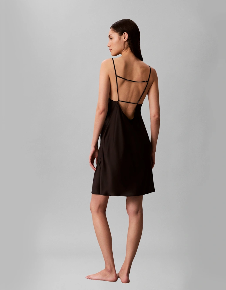 Calvin Klein SATIN CHEMISE Womens Nightdress Black