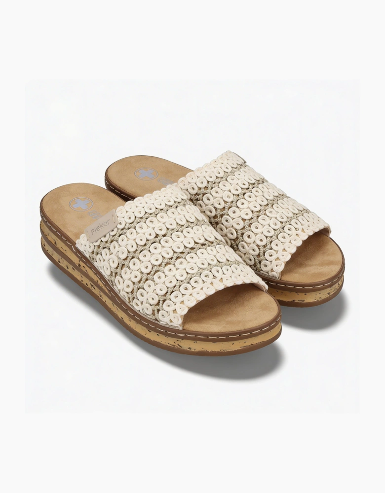 629X8-60 Womens Ankle Strap Sandals Beige