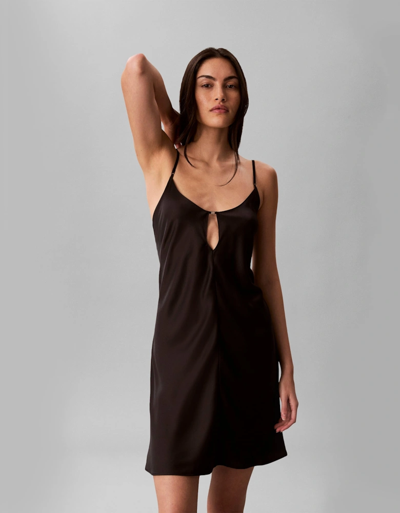 Calvin Klein SATIN CHEMISE Womens Nightdress Black