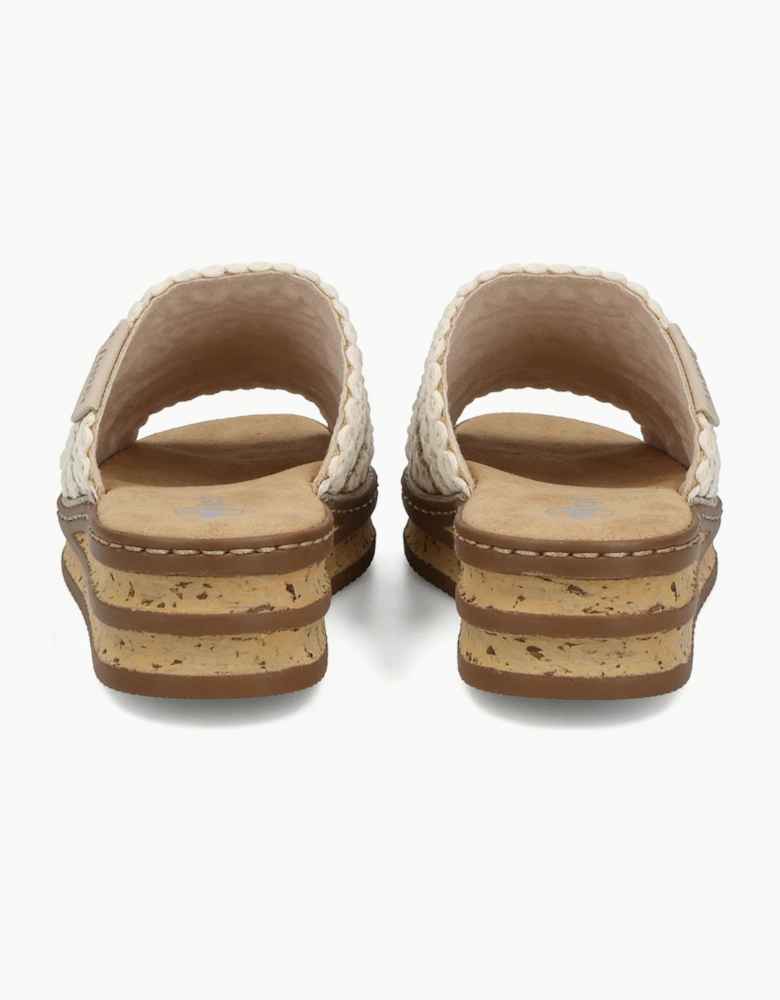 629X8-60 Womens Ankle Strap Sandals Beige