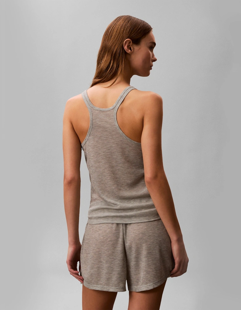 Calvin Klein TISSUE WAFFLE TANK Womens Loungewear Grey Heather