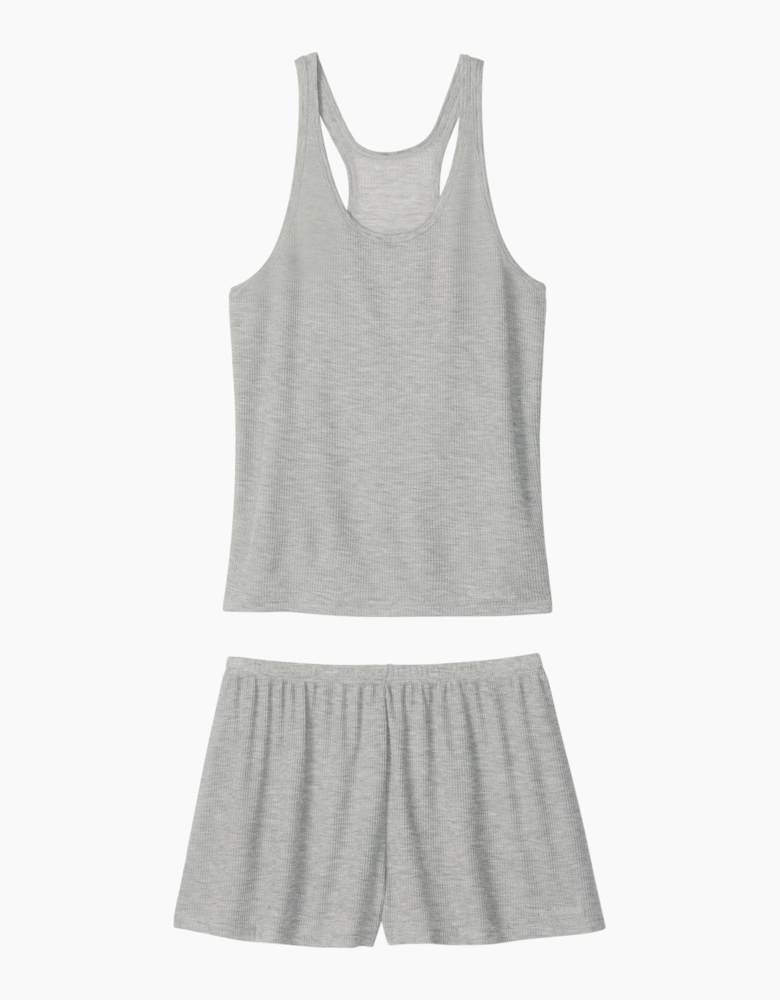 Calvin Klein TISSUE WAFFLE TANK Womens Loungewear Grey Heather